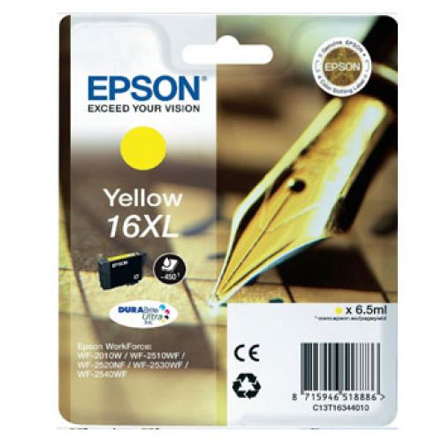 Tinteiro WF2010/2510/2520/2530 nº16XL Alta Capacidade Amarelo , Epson , EPSC13T16344010 , 8715946518886